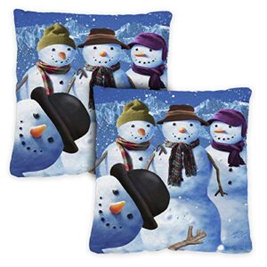 toland home garden snowman photobomb 18 x 18 inch indoor, pillow, case (2-pack)