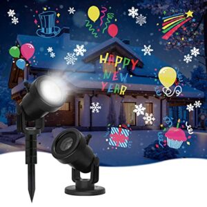 christmas light projector, langtu 2022 upgraded led christmas halloween lights outdoor indoor snowflake rotating projector lamp with 16 themes for garden party new year xmas