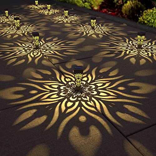 twinkya 8 Pack Small Solar Garden Lights Outdoor Waterproof Decorative Solar Pathway Landscape Yard Lights for Patio Path Backyard Walkway Sidewalk Driveway Garden Decor (8 Pack, Black)