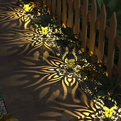 twinkya 8 Pack Small Solar Garden Lights Outdoor Waterproof Decorative Solar Pathway Landscape Yard Lights for Patio Path Backyard Walkway Sidewalk Driveway Garden Decor (8 Pack, Black)