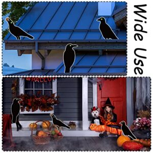 Halloween Fence Decorations, Outdoor Scary Black Crows Raven Large Garden Yard Decor, Corrugated Plastic Waterproof Fence Decorations for Yard Garden Patio Deck