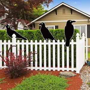 Halloween Fence Decorations, Outdoor Scary Black Crows Raven Large Garden Yard Decor, Corrugated Plastic Waterproof Fence Decorations for Yard Garden Patio Deck