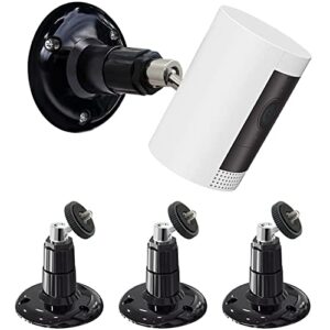 bfytn 3 pack wall mount compatible with ring stick up cam wired/battery and ring indoor cam hd security camera,360 degree adjustable mounting bracket (black)