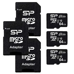 silicon power elite 64gb microsdxc 3-pack microsd card with adapter
