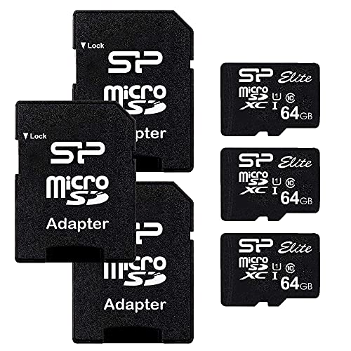 Silicon Power Elite 64GB microSDXC 3-Pack MicroSD Card with Adapter