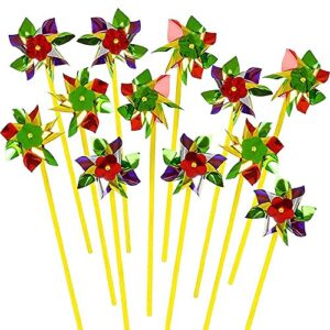 artcreativity rainbow pinwheels – pack of 36 – assorted colors wind spinners, yard – garden windmills, whirl pinwheels for party favors and outdoor lawn decorations