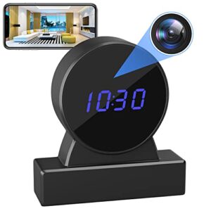 goospy hidden camera – spy camera clock – fhd1080p – wifi small nanny cam for home security – strong night vision – 140 degree wide-angle