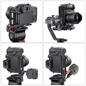 DSLR Camera L Bracket Vertical Horizontal Switching Tripod Quick Release Plate Compatible with Canon Nikon Sony DJI Osmo Ronin Zhiyun Stabilizer Tripod Monopod