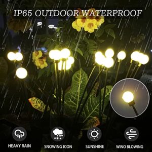 BINFENNY Solar Powered Firefly Lights - Outdoor Solar Firefly Garden Lights Vibrant Swaying Garden Light Waterproof Decorative Solar Lights for Yard Patio Pathway Decoration Warm 2Pack