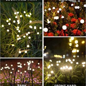 BINFENNY Solar Powered Firefly Lights - Outdoor Solar Firefly Garden Lights Vibrant Swaying Garden Light Waterproof Decorative Solar Lights for Yard Patio Pathway Decoration Warm 2Pack