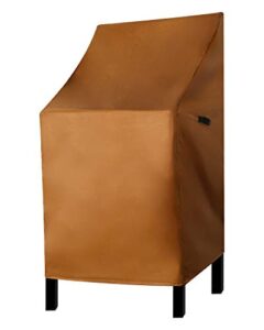rosielily high back patio chair covers waterproof heavy duty stackable outdoor bar stool cover brown patio furniture covers outside lounge deep seat covers, lawn chair covers, high back, 1 pack-brown