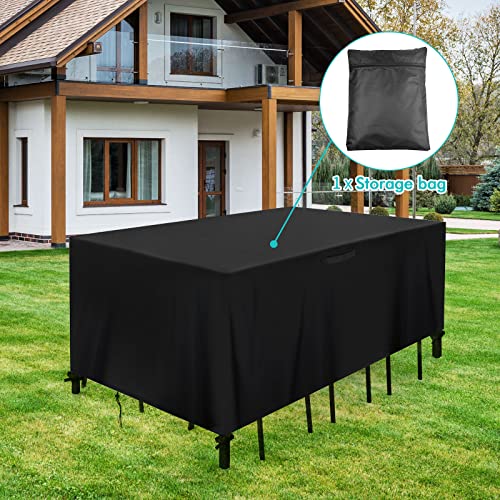 Relime Patio Furniture Covers, 53 x 53 x 29 inch Waterproof Patio Cover, Durable 420D UV Protection Outdoor Table Set Cover with 4 Windproof Buckles No Tears Anti UV No Fading