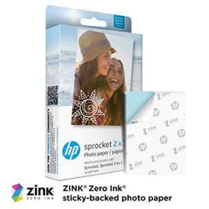 HP Sprocket Portable 2x3 Instant Color Photo Printer (Black Noir) Starter Bundle