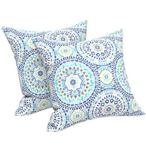 lvtxiii outdoor throw pillow covers 18 x 18 inch, covers only modern paisley pattern decorative square toss pillow case pack of 2 for home patio garden sofa bed furniture, delancey lagoon