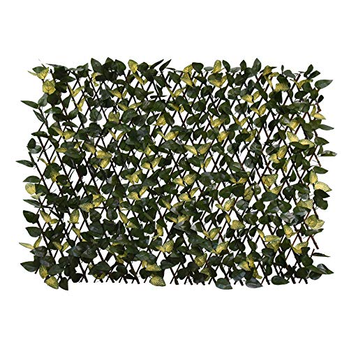 Garden Land Expandable Fence Privacy Screen for Balcony Patio Outdoor,Decorative Faux Ivy Fencing Panel,Artificial Hedges (2PC,Single Sided Leaves)…