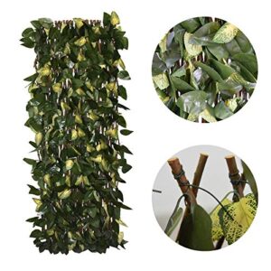 Garden Land Expandable Fence Privacy Screen for Balcony Patio Outdoor,Decorative Faux Ivy Fencing Panel,Artificial Hedges (2PC,Single Sided Leaves)…