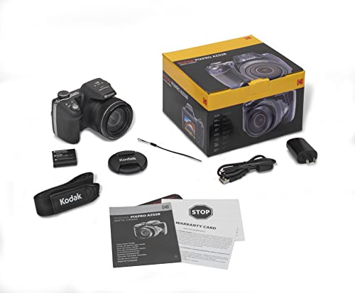 KODAK PIXPRO Astro Zoom AZ528-BK 16 MP Digital Camera with 52x Optical Zoom 24mm Wide Angle Lens 6 fps Burst Shooting 1080P Full HD Video Wi-Fi Connectivity and a 3" LCD Screen (Black)