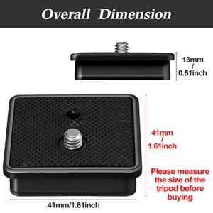 2 Pieces 41 mm QR Release Plate Camera Tripod Ball Head Quick Release Plate Replacement Compatible with Ambico V-0552 V-0554, Sunpak 7500 Pro 7500tm 7575, Kalimar Pro-tech V-40