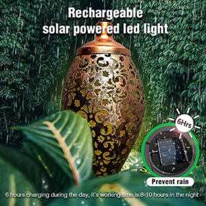 Hanging Solar Lights, Outdoor Solar Garden Lantern Retro Metal Yard Decor Solar LED Lamp Waterproof for Patio, Yard, Lawn, Pathway Decor