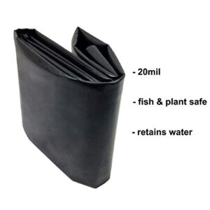 UWIOFF 10 x 13 Feet Pond Liner, 20 Mil Pond Skins Pond Liner Black LDPE Pond Liner for Waterfall, Fish Koi Ponds, Garden Fountain