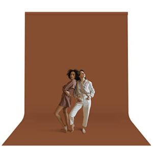 limostudio 10 ft. x 12 ft. brown backdrop screen, soft brown background muslin with premium thick synthetic fabric, silk soft texture higher density 150gsm, for photo video, events, party, agg179