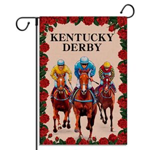 kentucky derby garden flag churchill downs run for the roses horse racing yard outdoor welcome sign decoration