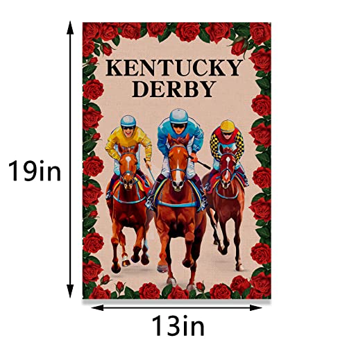 Kentucky Derby Garden Flag Churchill Downs Run For The Roses Horse Racing Yard Outdoor Welcome Sign Decoration