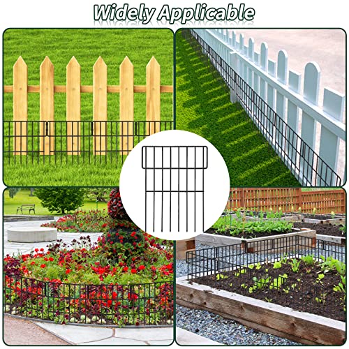 10 Pcs Animal Barrier Fence, 1.52inch Spike Spacing No Dig Fence 13"L x 17"H, Rustproof Metal Wire Fencing for Rabbits Dog Ground Stakes Defence and Outdoor Patio Decorative Fences Total Length 10.8Ft