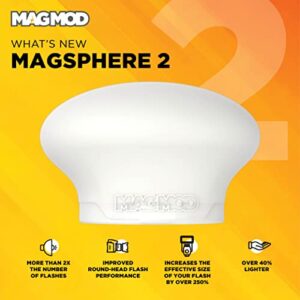 MagSphere 2 Flash Diffuser by MagMod | Photography Lighting Flash Modifier | Magnetic Light Diffuser Attachment | New and Improved Features | Lightweight Light Control