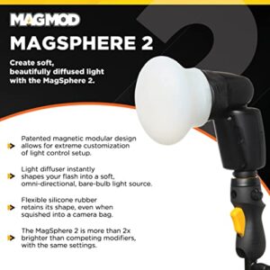 MagSphere 2 Flash Diffuser by MagMod | Photography Lighting Flash Modifier | Magnetic Light Diffuser Attachment | New and Improved Features | Lightweight Light Control