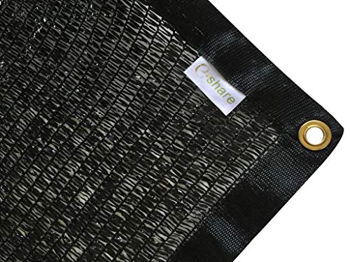 E.share 40% Shade Cloth Black Premium Mesh Shade Panel with Grommets 12ft x 6ft