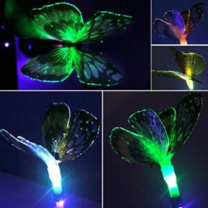 Solar Lights Outdoor, 3 Pack Waterproof Solar Garden Lights, Multi-Color Changing Solar Butterfly Lights for Outdoor Path, Yard, Lawn