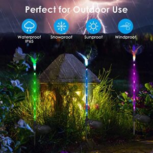 Solar Lights Outdoor, 3 Pack Waterproof Solar Garden Lights, Multi-Color Changing Solar Butterfly Lights for Outdoor Path, Yard, Lawn