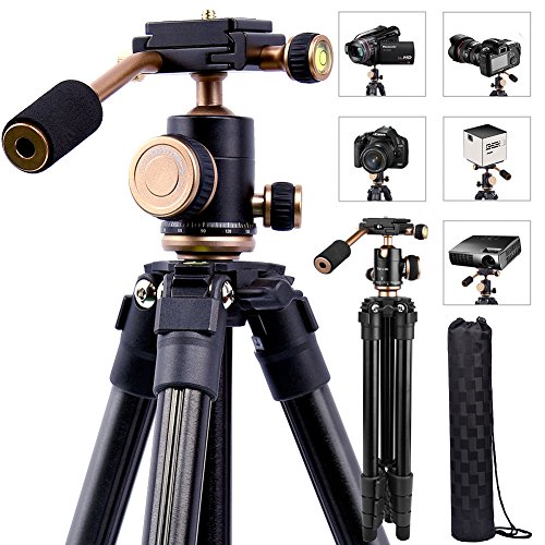 YoTilon Tripod for Camera, Portable Lightweight Travel Camera Tripod for DSLR, 360 Degree SLR Ball Tripods with 1/4 Plate for Canon Nikon Sony, Best Choice for Travel and Work.