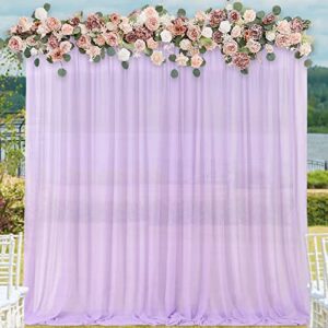 purple chiffon backdrop curtain panels party 10ftx10ft light purple wedding backdrop for baby shower party decorations