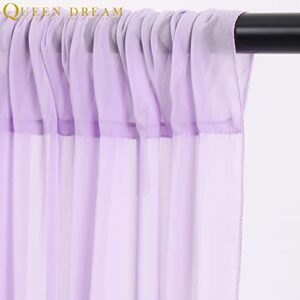 Purple Chiffon Backdrop Curtain Panels Party 10FTx10FT Light Purple Wedding Backdrop for Baby Shower Party Decorations