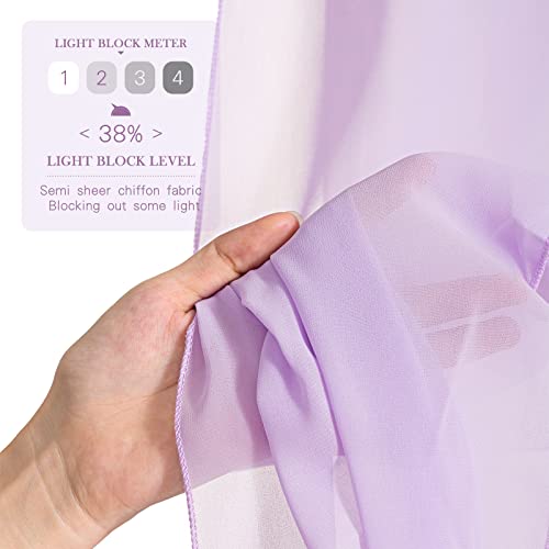 Purple Chiffon Backdrop Curtain Panels Party 10FTx10FT Light Purple Wedding Backdrop for Baby Shower Party Decorations