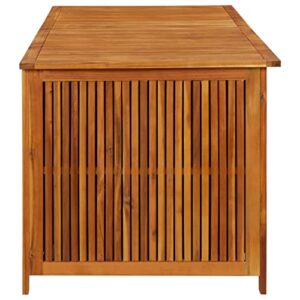 vidaXL Solid Wood Acacia Patio Storage Box Wooden Home Indoor Garden Warehouse Truck Living Room Cabinet Transport Case Chest Furniture 29.5"x29.5"