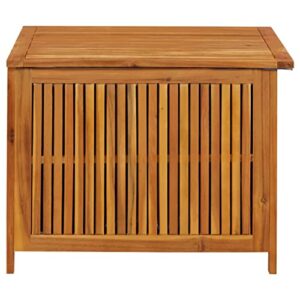 vidaXL Solid Wood Acacia Patio Storage Box Wooden Home Indoor Garden Warehouse Truck Living Room Cabinet Transport Case Chest Furniture 29.5"x29.5"