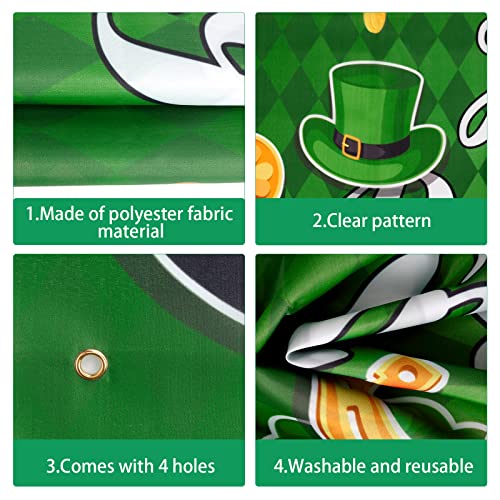 Happy St Patricks Day Banner, 70.8 x 43.3Inch St Patricks Day Decorations St Patricks Day Backdrops for Photography, Green Saint Patricks Day Banner for St Patricks Day Party Decor, Irish Party Decor