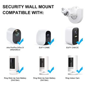 2pack Strong Adhesive Wall Mount +Adjustable Indoor/Outdoor Security Wall Mount Compatible with Arlo Pro/Pro 2/Pro 3/Ultra/Ultra 2,Ring Indoor Cam, eufyCam E/2C