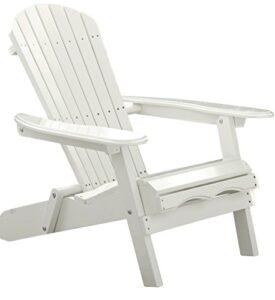 merry garden foldable wooden adirondack chair, outdoor, garden, lawn, deck chair, white