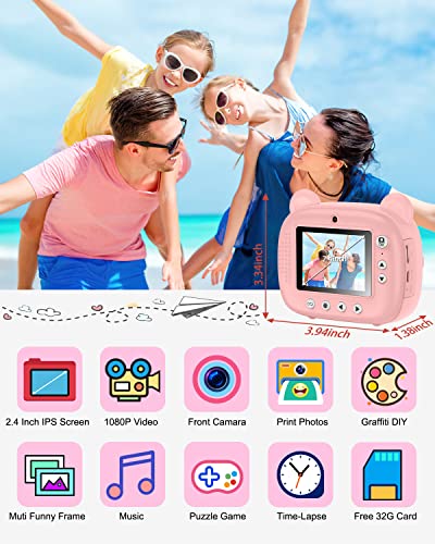 Kids Instant Camera for Toddlers Boys Girls Christmas Birthday Gifts 2.0 Inch Screen 12MP / 1080P HD Video Camera Baby Instant Print Digital Camera