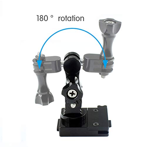 AxPower 360 Degree Swivel Arm for GoPro 3 4 5 6 7 8 Aluminum Alloy Rotary Ball Adapter Pivot Mount Extension Accessories for Campark ACT76 AKASO EK7000 Apeman Sport Camera