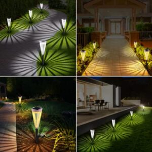 SMY Lighting Solar Pathway Lights,6 Pack Solar Outdoor Lights,Solar Landscape Garden Lights Outdoor Path Lighting for Lawn Yard Patio Pathway Walkway Warm White & Cool White