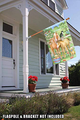 Toland Home Garden 109566 Pasture Pals Spring Flag 28x40 Inch Double Sided Spring Garden Flag for Outdoor House Horse Flag Yard Decoration