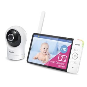 VTech RM7764HD 1080p WiFi Remote Access Baby Monitor, 360° Pan&Tilt, 7” 720p HD Display, HD Night Vision, Soothing Sounds, 2-Way Talk, Temperature Sensor, Motion Detection, iOS & Android