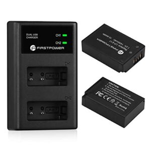 firstpower 2-pack lp-e17 battery and dual usb charger compatible with canon eos rp, rebel t6i, t7i, t8i, t6s, sl2, sl3, m3, m5, m6, 200d, 77d, 750d, 760d, 800d, 8000d digital slr camera