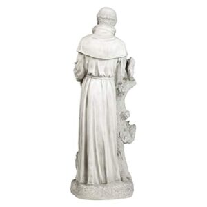 Design Toscano KY1299 Nature's Nurturer Saint Francis Garden Statue Birdfeeder, Large 37 Inch, Antique Stone