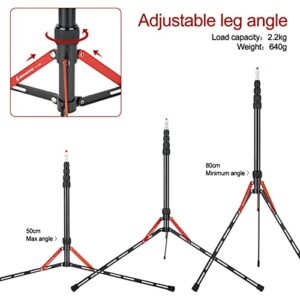 BESNFOTO Photography Travel Light Stand Tripod Portable Aluminum Lightweight 220cm/ 7ft Photo Studio Tripod for Strobe Reflector Samll Softbox Video Shooting Background Light with Carrying Bag